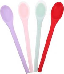 4pcs Silicone Mixing Spoon Nonstick Cooking Utensils for Stirring and Serving Versatile Kitchen Tools for Wet Dry Ingredients Silicone Spoons Light Semi Transparent Macaron