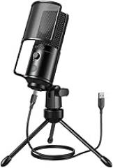 FIFINE Podcast Recording Microphone, PC USB Condenser Microphone for Streaming Vocal Music, Computer Desktop Mic with Mute Button for Windows/Mac OS-K669PRO1