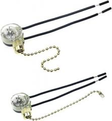 DOITOOL 2pcs Practical Fan Pull Chain Portable Ceiling Switch Easy to Install Replacement Parts Control Random Color