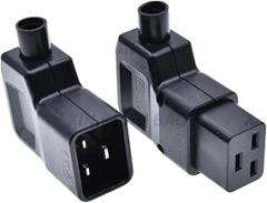 Black 16A CE Copper IEC320 C19 C20 UPS PDU Wired Power Outlet Assemble Install C0innector Elbow 90° AC Electric Panel Receptacle