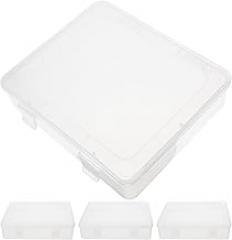 4pcs Clear Small Storage Containers Rectangular Plastic Organizer Boxes for Jewelry Electronics Beads and Small Tools Desktop Storage Bins with Label Area