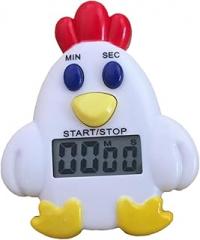 Adorable Chicken Kitchen Timer with Loud Reminder Alarm Electronic Countdown for Cooking Baking Student Management Material with Battery Included for Home Office Shop Use
