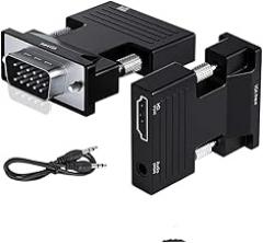 HDMI-Compatible to Adaptier with 3.5mm Audlo Cable for PC Laptop TV Box Projector HD 1080P to HDMI-Compatible Converter New 2026 High for Reliable Electronic Component, Precision, Stable Performance