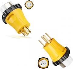 L14-30P to SS2-50R Adapter + 14-50P to SS2-50R for RV, Boat, Marine,Generator Power Transfer