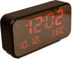 Desktop Clock Alarm LED Wooden Watch Electronic Wooden Simple Digital Silent Business Day 3 Alarms Children's Birthday Loud Volume (Color: 8)