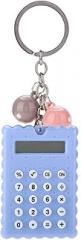 FOSA Mini Calculator & Key Chain, 2 in 1, Candy Color Digits, Electronic, Portable, Cute Cookies, Gray