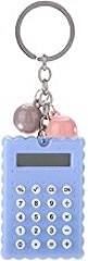 FOSA Mini Calculator & Key Chain, 2 in 1, Candy Color Digits, Electronic, Portable, Cute Cookies, Gray