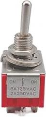 1 pcs Red 9 Pin ON-Off-ON 3 Position Mini Toggle Switch AC 6A/125V 3A/250V