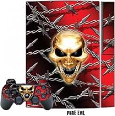 Mightyskins Protective Skin Decal Cover Sticker Compatible with Playstation 3 Console + Two PS3 Controllers - Pure Evil