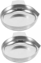 Housoutil 2pcs Stainless Steel Jewelry Scale Trays Digital Weight Scales Precise Weighing Dish for Electronics and Kitchen
