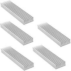 Pure Aluminum Heat Sink Electronic CPU Heat Sink Block 20x20x6 14X14X6MM Silver White (5pcs 100x25x10mm)