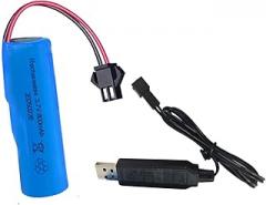3.7V Rechargeable Battery 800mah Li-ion Battery 1 Pack with USB Chargers SM-2P Plug for Toy Cars，Small Electronic Devices，Bubble Machine，DIY Project