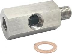 Oil Pressure Sensor Tee Adapter M12 x 1.5 to 1/8 NPT Port Turbo Supply Feed Line Gauge M12x1.5 Female to M12x1.5 Male with 1/8 NPT Side Port Hose T Stainless Steel
