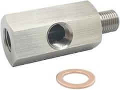Oil Pressure Sensor Tee Adapter M12 x 1.5 to 1/8 NPT Port Turbo Supply Feed Line Gauge M12x1.5 Female to M12x1.5 Male with 1/8 NPT Side Port Hose T Stainless Steel