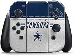 Skinit Decal Gaming Skin Compatible with Nintendo Switch Joy Con Controller - Officially Licensed NFL Dallas Cowboys White Striped Design