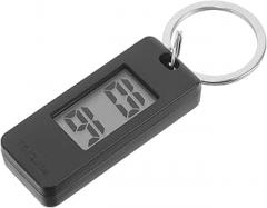 Unomor Keychain Digital Watch Portable Mute Hanging Watch Mini Electronic Clock Key Ring for Students Black