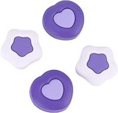 GeekShare Cute Silicone Joycon Thumb Grip Caps Kawaii Thumbstick Caps Joystick Cover Compatible with Switch/OLED/Switch Lite,2Pairs/4PCS - Cream Heart Dark Version