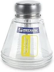 150ML Anti-static Press Type Glass Alcohol Solvent Bottle ,Press Type Liquid Bottle, Clear Glass Dispenser with Flip Top and Measuring Scales,Alcohol Container with Pump Port for Electronic Repair