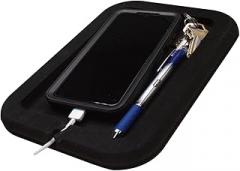 Boat Dashboard Cell Phone Holder with Peel and Stick Adhesive Backing, Durable EVA Foam Dash Cove for Keys, Fishing Tools, Smartphones, Pump Out Tokens (Black)