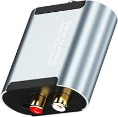 NUOBESTY Digital to Analog Optical Audio Converter Coaxial Fiber Simulator Audio Adapter with USB Cable for Home Theater