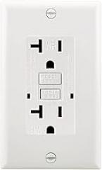 Baomain 20 Amp GFCI Outlets, Weather-Resistant Receptacle with Wallplate, 20A 125V 60Hz 2500W,LED Indicator, UL&CUL Listed, White (1)
