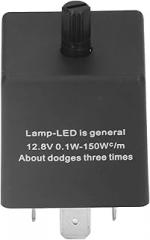 LED Flashing Relay Adjustable LED Flasher Relay Electronic Running Turn Sign Flasher Car Modified 3Pin Frequency Adjustable for Controlling