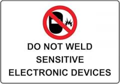 Do Not Weld Sensitive Electronic Devices Sign Home Cafes Office Store Pubs Club Decor Vintage Metal 12X8 Inch