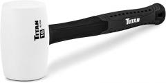 Titan 63106 16oz White Rubber Mallet, Non-marking Double-faced Solid Head, 13