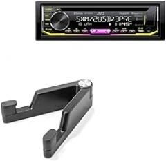 BoxWave Stand and Mount Compatible with JVC KD-T905BTS - Desktop Aluminum SoloStand, Adjustable Hands-Free Portable with Rubber Feet - Jet Black