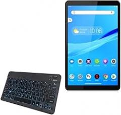BoxWave Keyboard Compatible with Lenovo Smart Tab M10 HD Wi-Fi - SlimKeys Bluetooth Keyboard - with Backlight, Portable Slim LED 7 Colors - Jet Black
