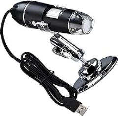 HOMSFOU High-Definition USB Digital Microscope 1600x Magnification for Home Use for Education Electronics Repair Coin Observation Portable Stand