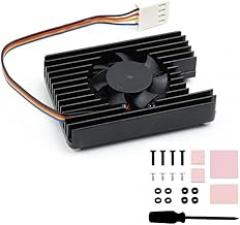 Dedicated All-in-one 3007 Cooling Fan for Raspbery Pi Compute Module 4 CM4, Speed Adjustable, with Thermal Tapes, 5V Power Supply (CM4-FAN-3007-B-5V)