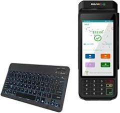 BoxWave Keyboard Compatible with Dejavoo P3 Handheld Wireless Android - SlimKeys Bluetooth Keyboard - with Backlight, Portable Slim LED 7 Colors - Jet Black