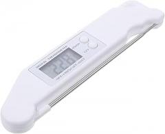 Digital Folding Meat Thermometer Probe for Barbecue and Baking, Electronic Kitchen Food Thermometer with Instant Read, White, Portable Grill Cooking Temperature Tool