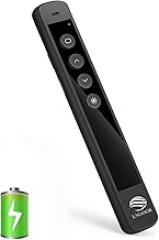 Rechargeable Presentation Clicker for PowerPoint - RF 2.4GHz Wireless Presenter Remote with Laser Pointer, Support Hyperlink&Volume Compatible with PPT/Keynote/Slides/Mac/Windows/Laptop