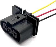 1/3 Pin 1J0906233 6.3mm Automobile Waterproof Connector Female Cooling Electronic Fan Plug(Red)