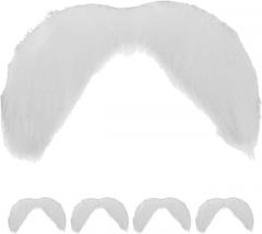 Milisten 5pcs Santa Beard Fake Mustaches: Old Man Mustaches -Halloween Christmas Party Performance Beard Decor for Stage Cosplay Supplies