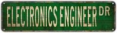 Metal Tin Signs ELECTRONICS ENGINEER DR Funny metal Signs Vintage Sign Retro Tin Signs Aluminum Metal Sign for Bedroom Kitchen Garden Wall Bab Club Coffee Hanging Sign Home Decor 4x16 Inch