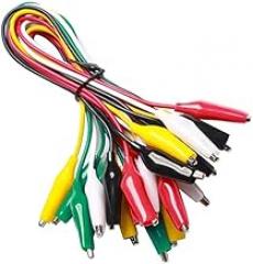 10PCS 5-Color Test Lead Set with Alligator Clips 22AWG 20.5inch Copper Wire Soldered & Stamped Connection for Electrical Testing Circuit Connection Electronic Experiments