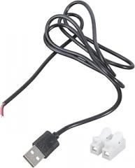 USB2.0 Male to 2 Pin Spring Connectors Cable Solderless 5V Charging Wire for Electronics Projects 100cm/180cm Power Cord