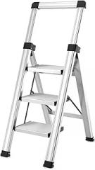 Step Ladder with Retractable Handrail, 3/4/5 Step Ladder Folding Step Stools for Adults with Anti-Slip Pedal, Portable Sturdy Steel Ladder, Perfect for Kitchen & Household, 330 lbs Capacity (Color :