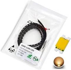 Chanzon 100 pcs SMD 1206 (3.2mm x 1.6mm) Warm White LED Diode Lights 3V 20mA Lighting Bulb Lamps Electronics Components Indicator Light Emitting Diodes