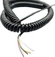Spring Sprial 20AWG Black Spiral Cable Spring Cold Resistant Power Cable 4 Wire Coiled Cord Retractable Coil (Size : Stretch 1.25 Meters, Color : 4core 0.5mm2)