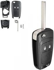 2 Button Car Key Remote Replacement Shell Compatible with For For Cruze 2010-2013, Orlando, For Camaro, For Malibu, For Sonic, Volt, Black Plastic Housing Without Electronics or