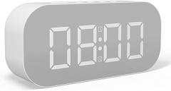 ANTDALIS Small Digital Alarm Clock for Kids, Desktop Small Alarm Clock, Mirror LED Display, Dual Alarm Snooze Function, 5 Levels of Adjustable Brightness, Suitable for Bedroom, Home & Office