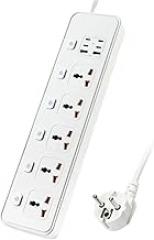 Compatible with Multiple Devices Electric Power Strip Plug EU Outlet Power Socket with 6AC USpB Ports Surge Protector Charrger 2M Extension Cord Socket New 2026 High for Reliable Electronic Component