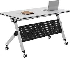 Training Desk Folding Conference Table, Mobile Conference Tables, with Silent Wheels, Flip Top Mobile Training Table, for Offices, Classrooms, and Meeting Room
