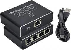 1000Mbps 1 4 Out Ethernet Adaptier 1 to 2/4 RJ45 LAN Internet Splitter Cat 6 RJ45 Gigabit Switch for PC Laptop TV Box Router New 2026 High for Reliable Electronic Component