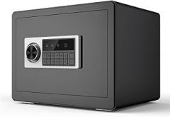Small Fireproof Safes for Home Carbon Steel Electronic Combination Code Safe Two Opening Methods Can Be Fixed Safetys Box for Home, Office, Hotel(Black)