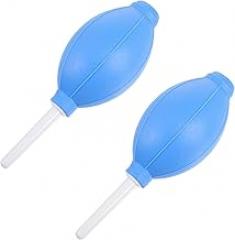TEHAUX 2pcs Blue Silicone Air Blower Pump Dust for Camera Keyboard Phone Electronics with Short Nozzles Oval Shape, Portable Dust Remover Tool for Digital Devices